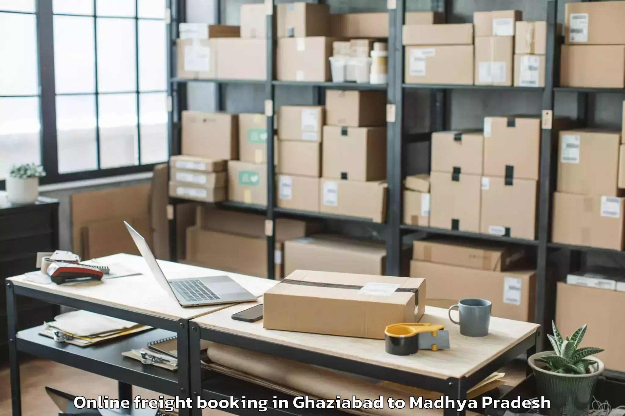 Professional Ghaziabad to Satwas Online Freight Booking